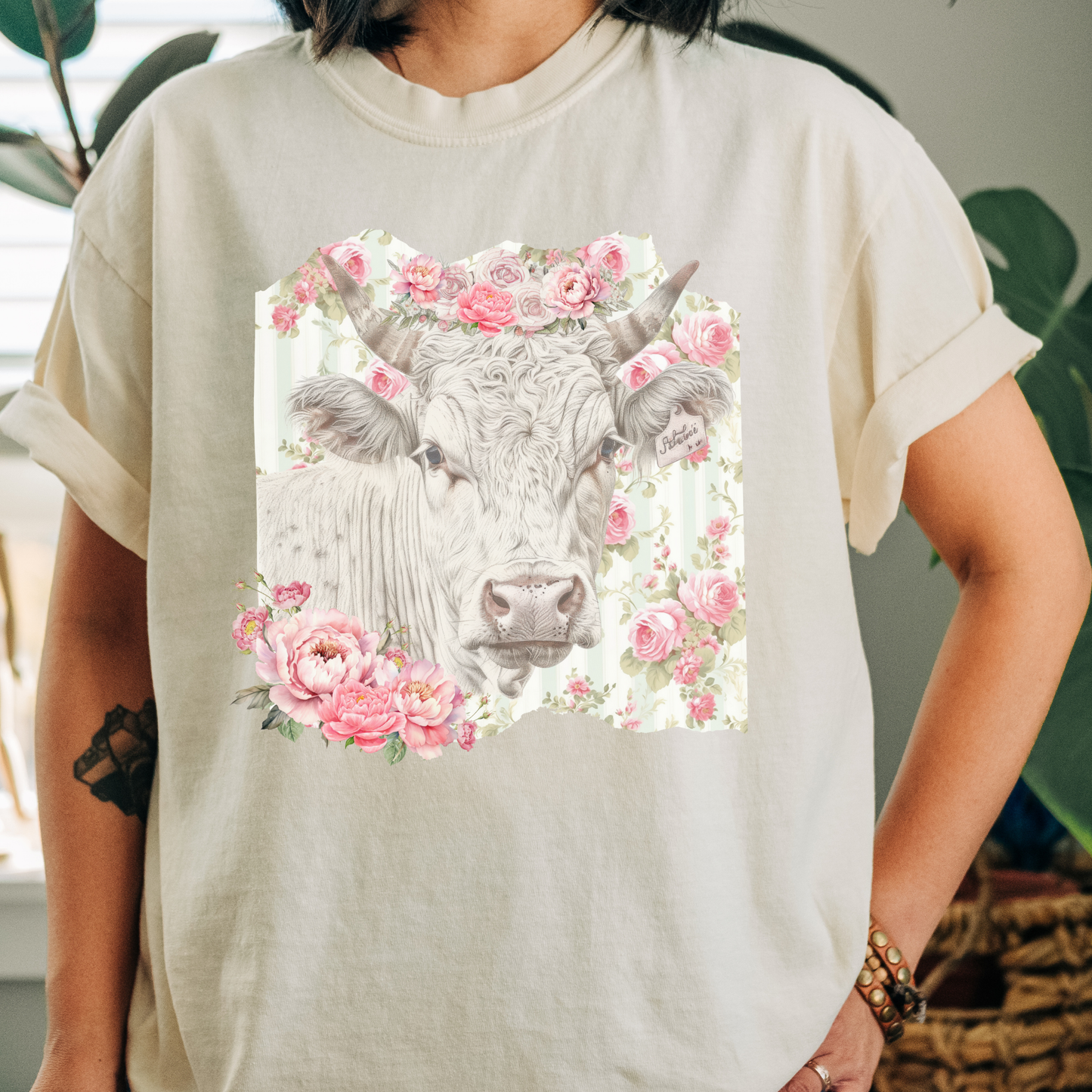 Floral Highland Cow