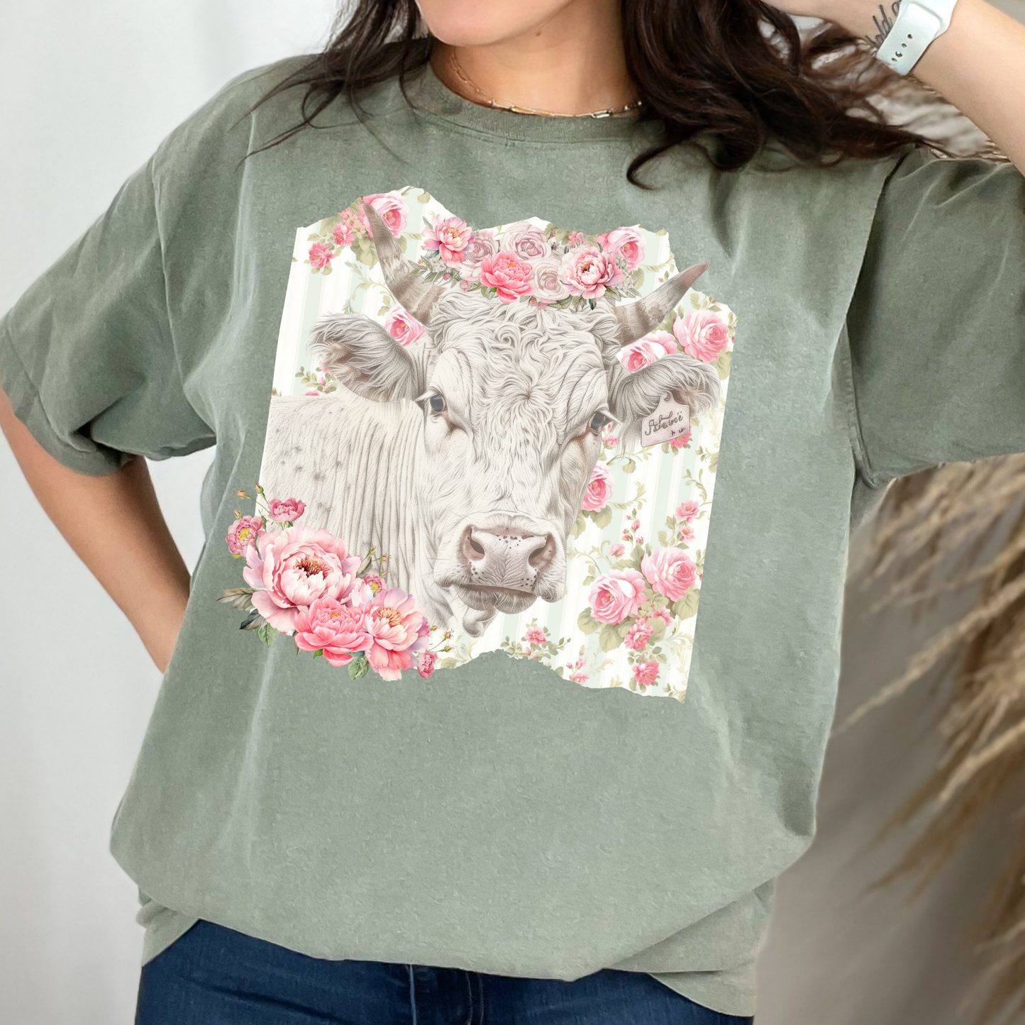 Floral Highland Cow