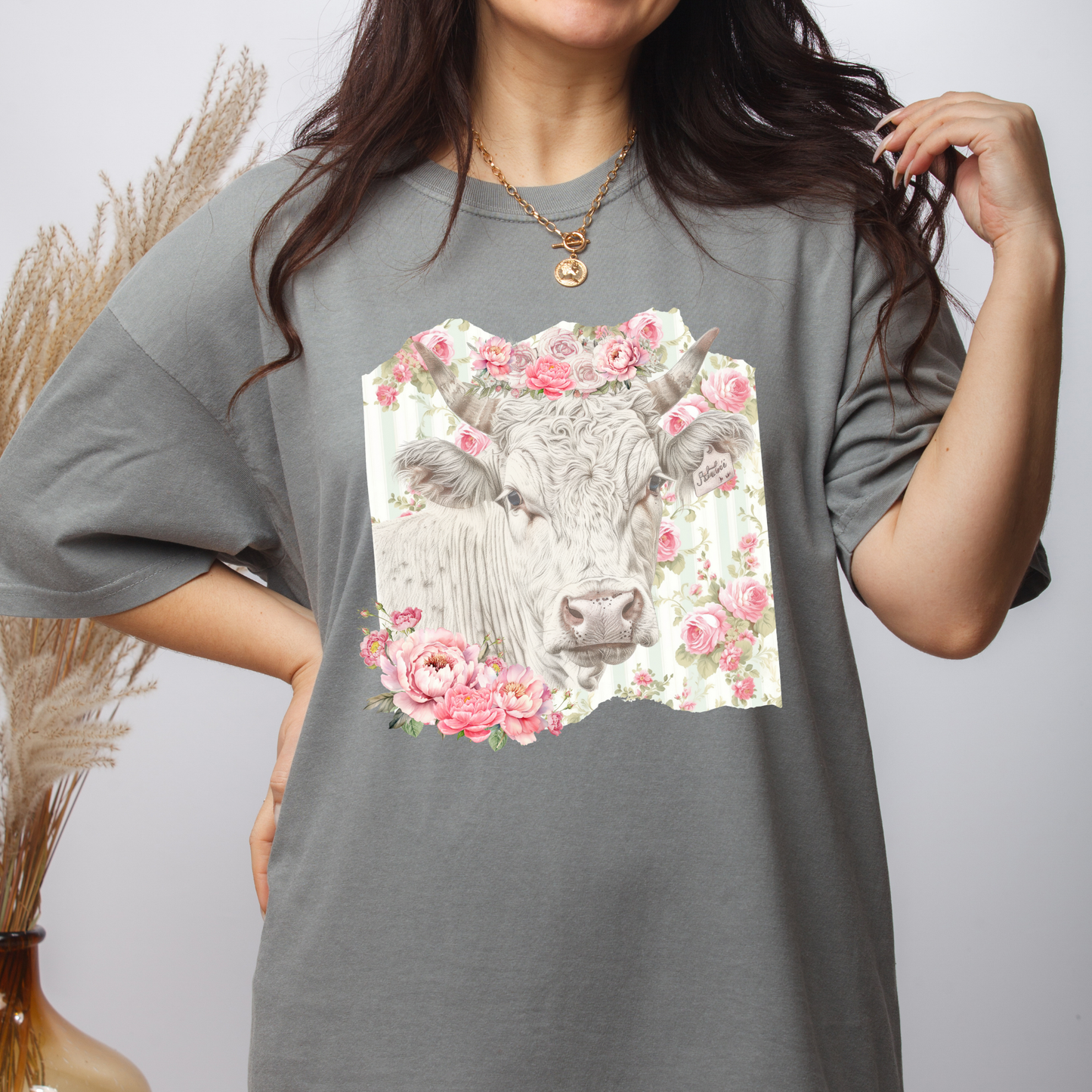 Floral Highland Cow