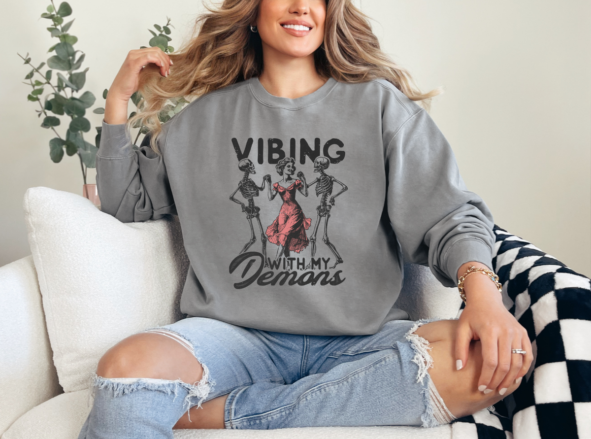 Vibing With My Demons - Premium Vintage Sweatshirt