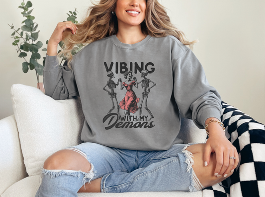 Vibing With My Demons - Premium Vintage Sweatshirt