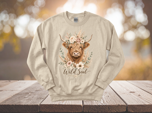 Wild Soul Highland Cow - Classic Cozy Sweatshirt