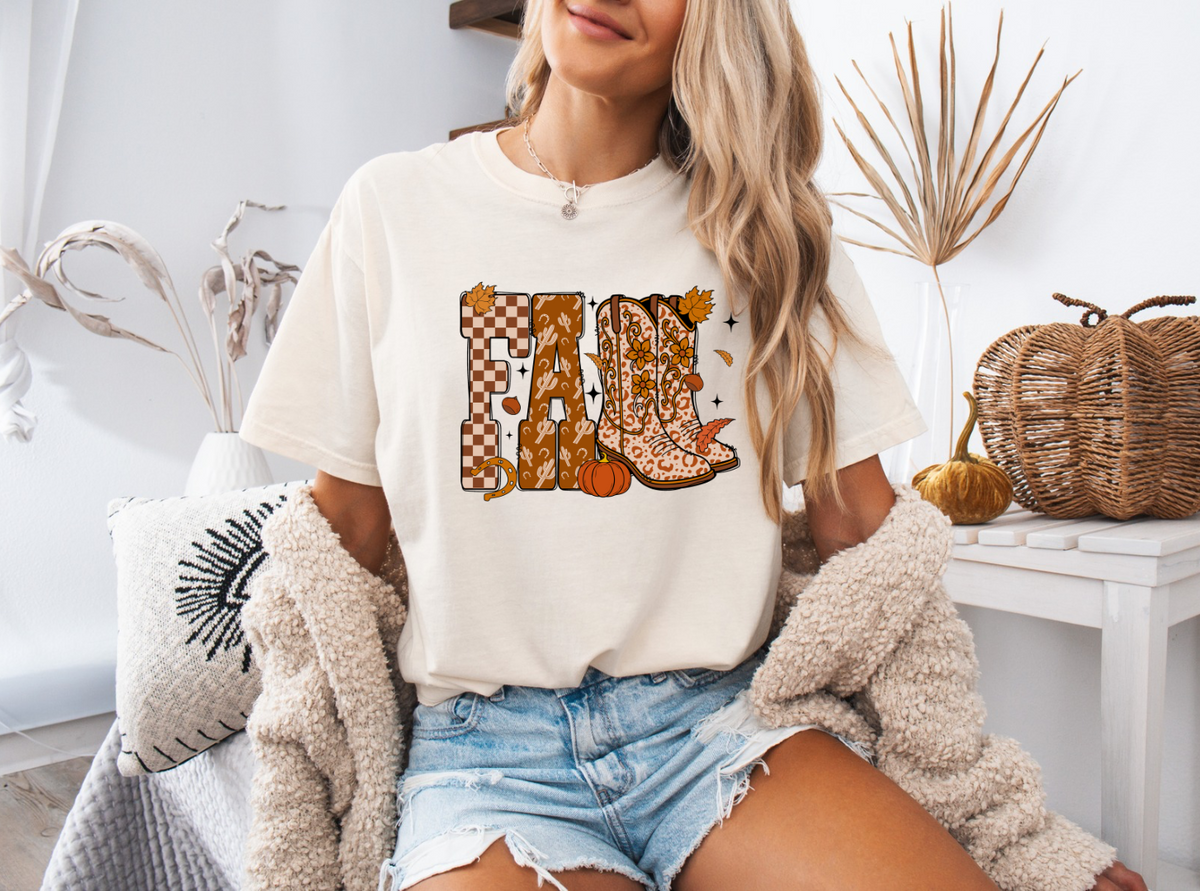 Fall Cowboy Boots - Vintage T-Shirt