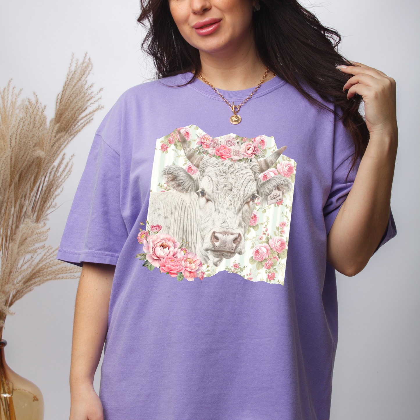 Floral Highland Cow