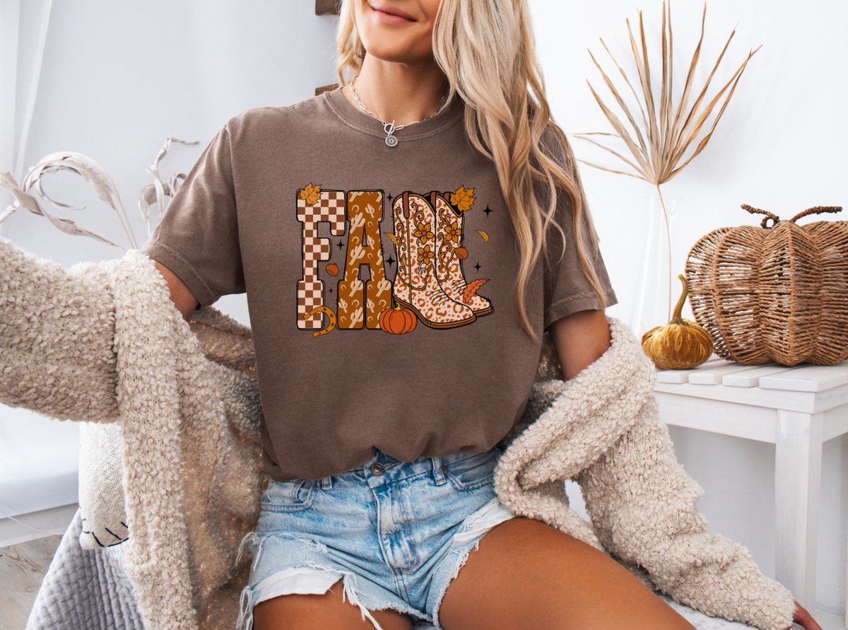 Fall Cowboy Boots - Vintage T-Shirt