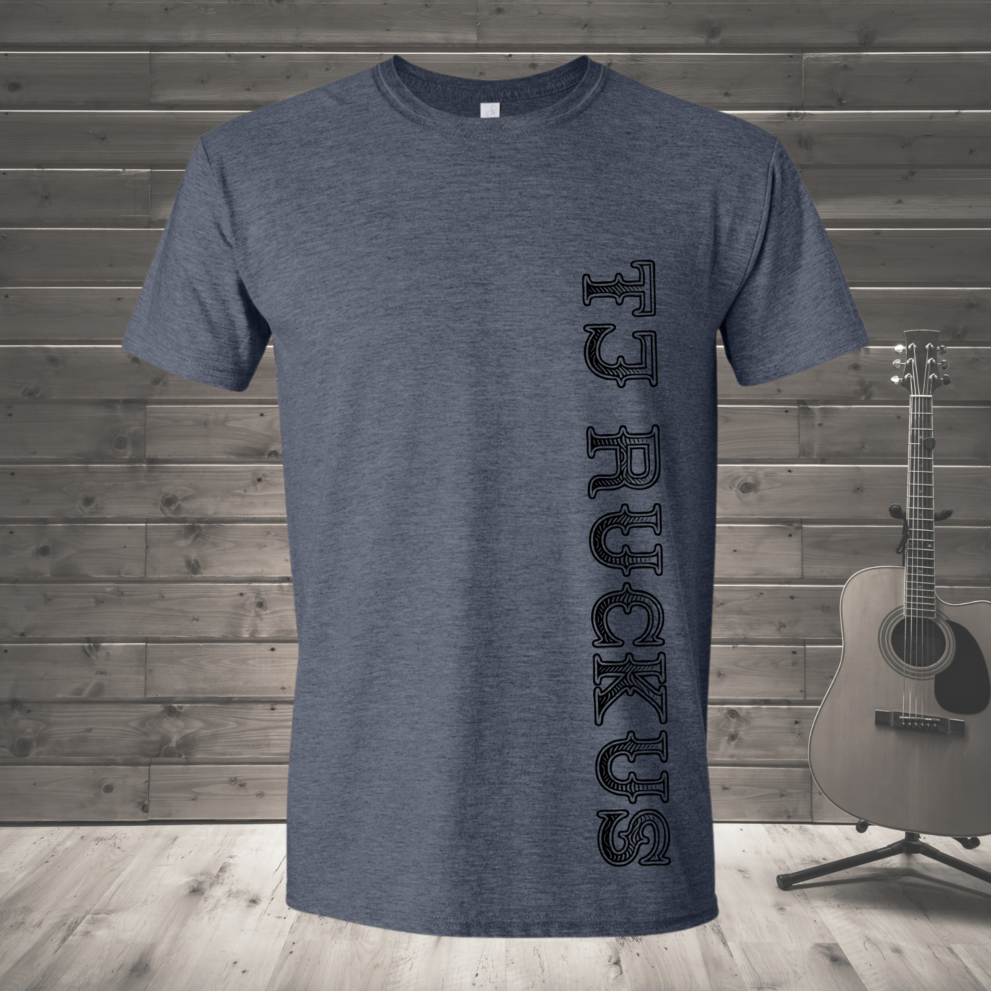 Side Logo Unisex Navy Crewneck T-Shirt